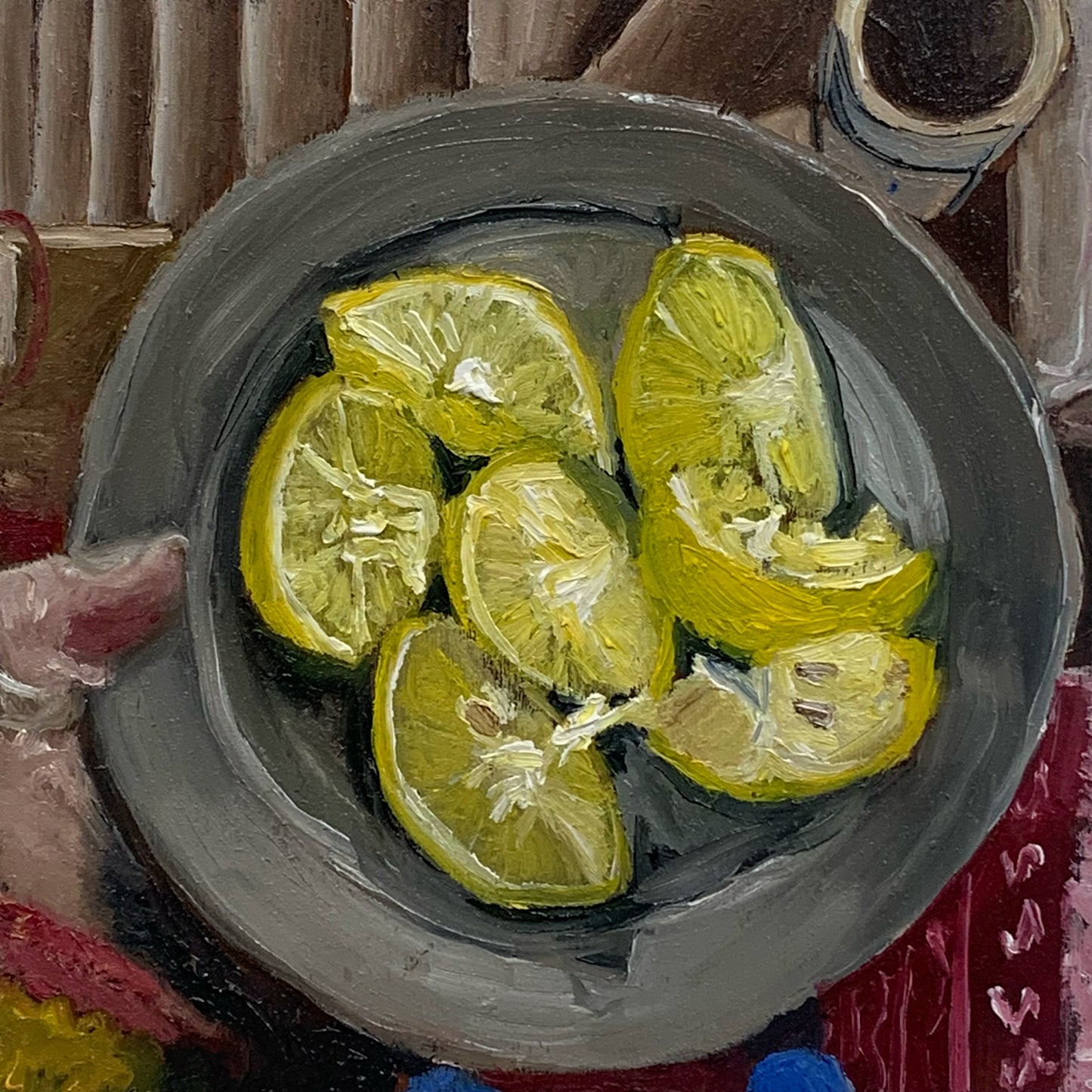 Lemons on a Metal Plate par Delia Landers